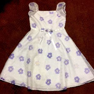 Fancy dress 14 Girls dress Easter? flowers, bows, EUC-like new